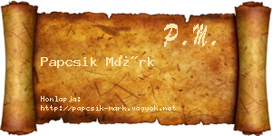 Papcsik Márk névjegykártya